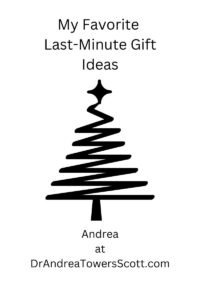 My favorite last minute gift ideas by Andrea. Black minimalist christmas tree included
