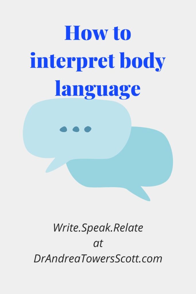 two blue dialogue bubbles with title of article: How to interpret body language