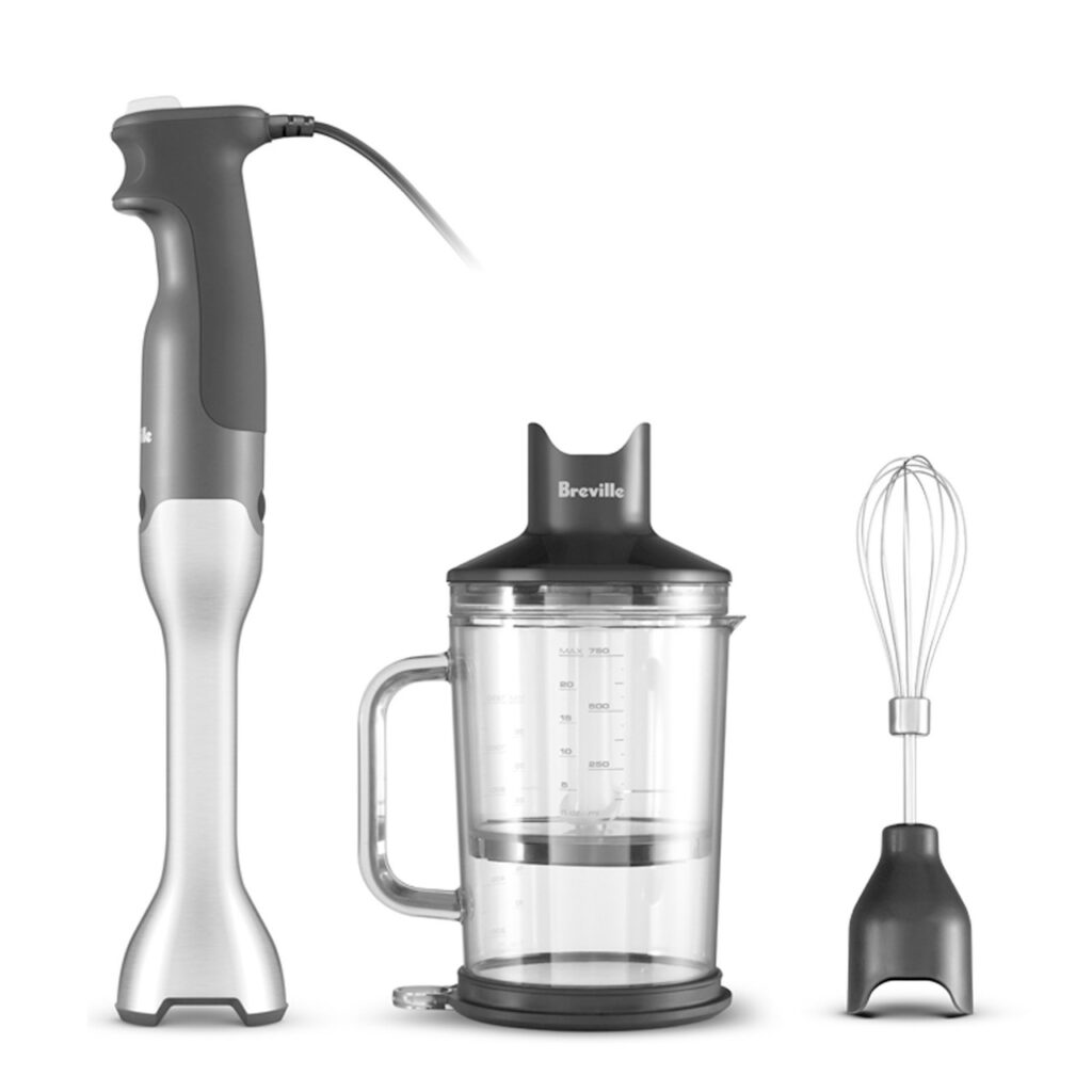 breville immersion blender with whisk and small chopper - perfect tool for whipping up frozen coffee!